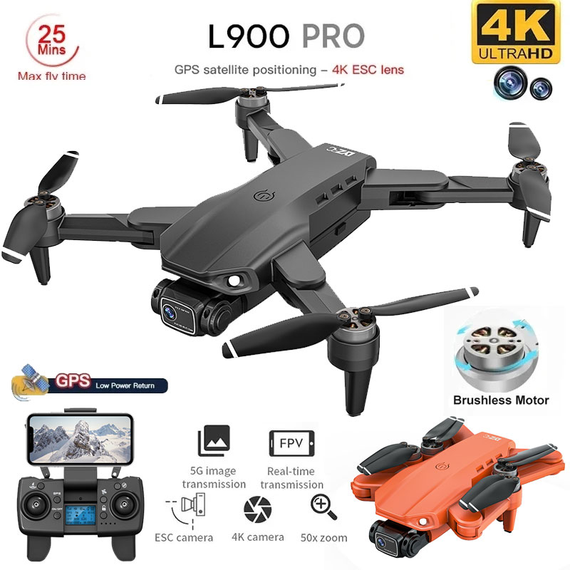 Fpv Brushless Rc Drone 4K - L900 Pro GPS Drone 4K professionnel