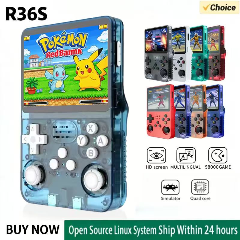Retro Handheld Game Console R36S - Console de jeu portable R36S, système