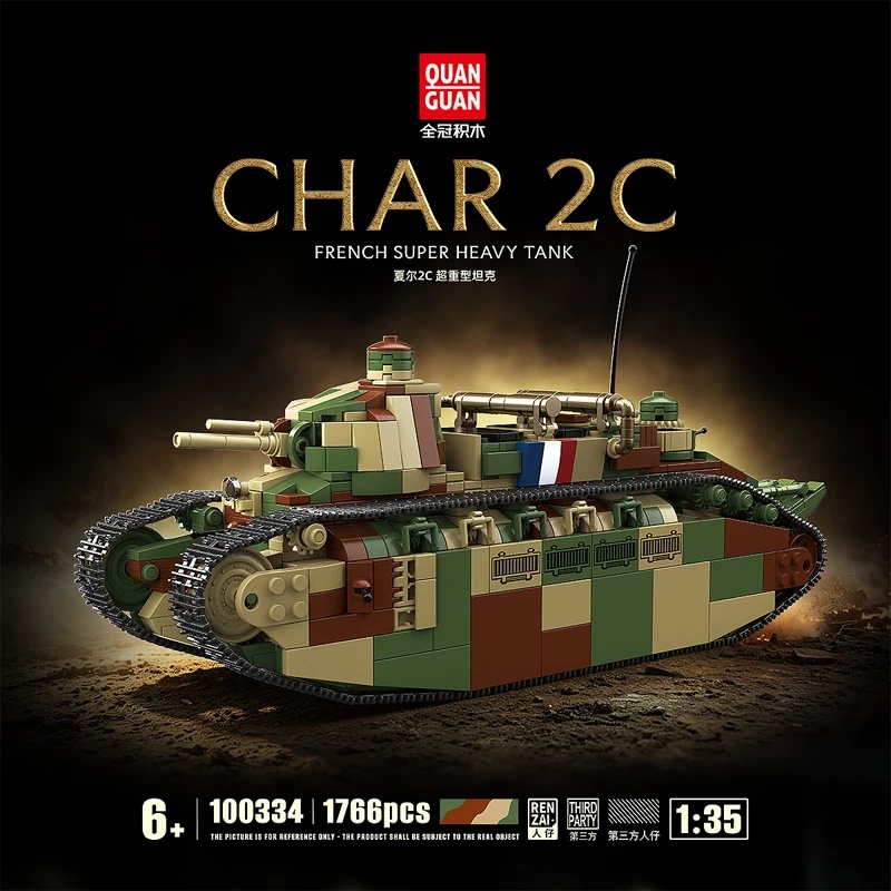 Lego Compatible Military Tank - Char d'assaut super lourd français 2C,