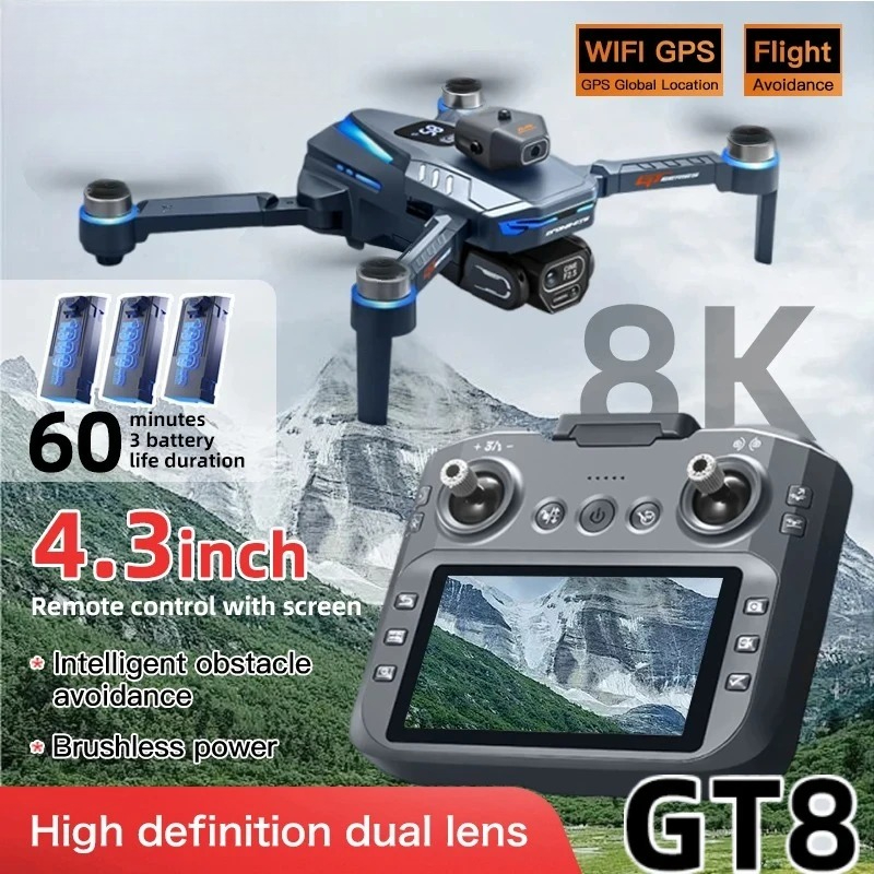 Drone GT8 original 8K professi - Fpv Brushless Rc Drone 4K avis et prix