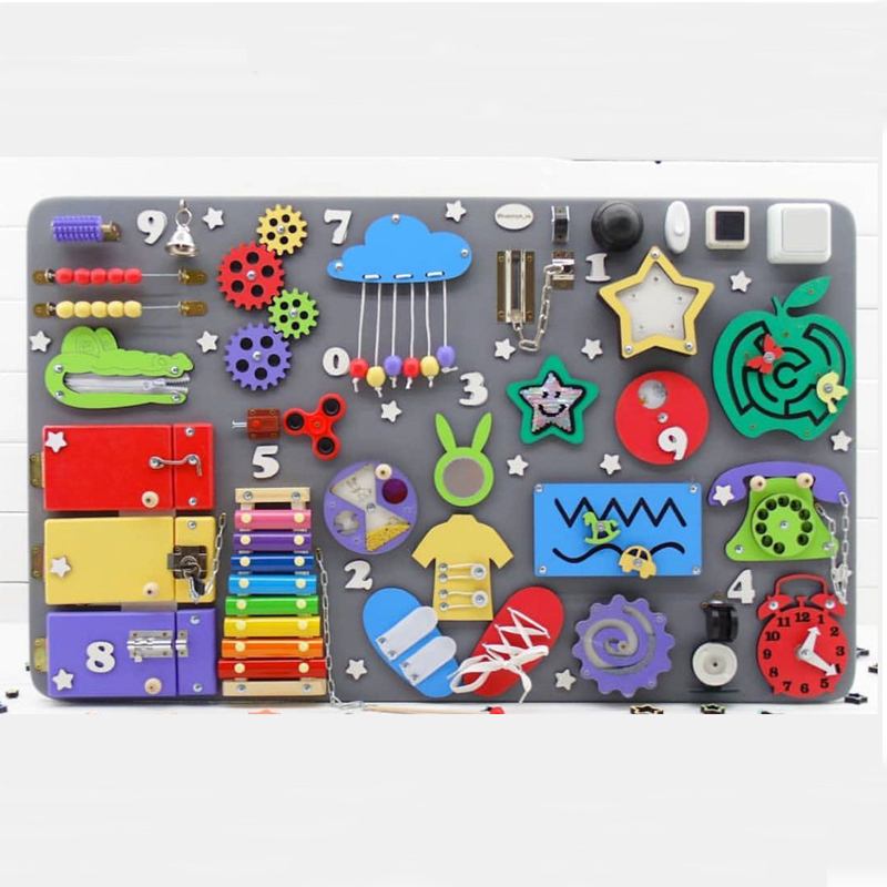 Jeu de construction Montessori - Montessori Wooden Busy Board Toddler avis et prix