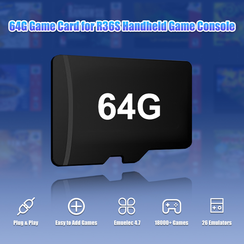 Carte de jeu TF 64 go pour Con - Retro Handheld Game Console R36S avis et prix