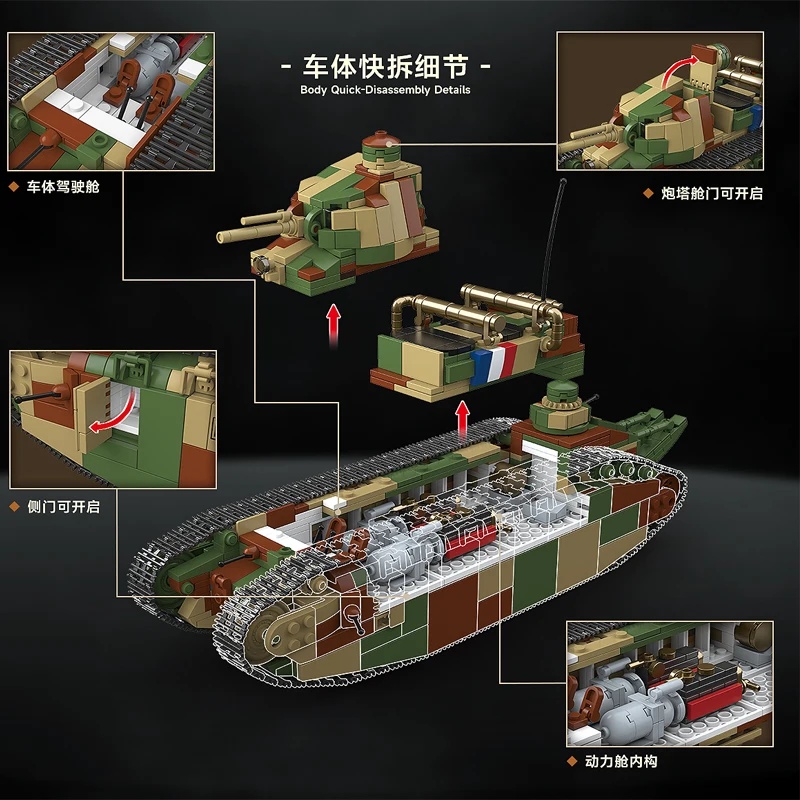 Char d'assaut super lourd fran - Lego Compatible Military Tank avis et prix
