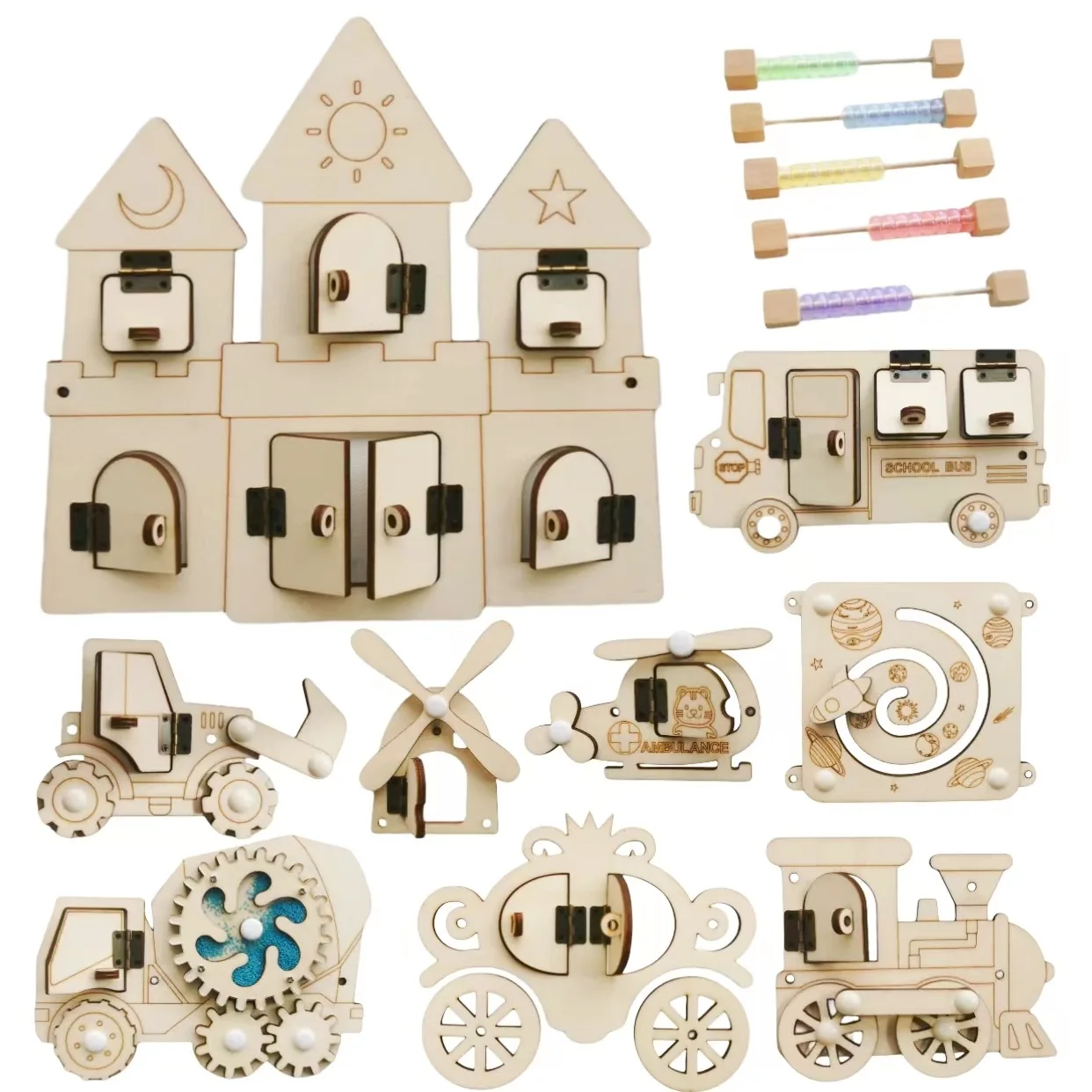 Planche occupée Montessori, ac - Montessori Wooden Busy Board Toddler avis et prix